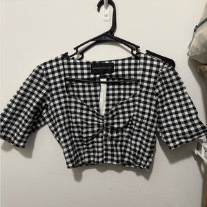 Vanessa Mooney Retro Gingham Crop Top